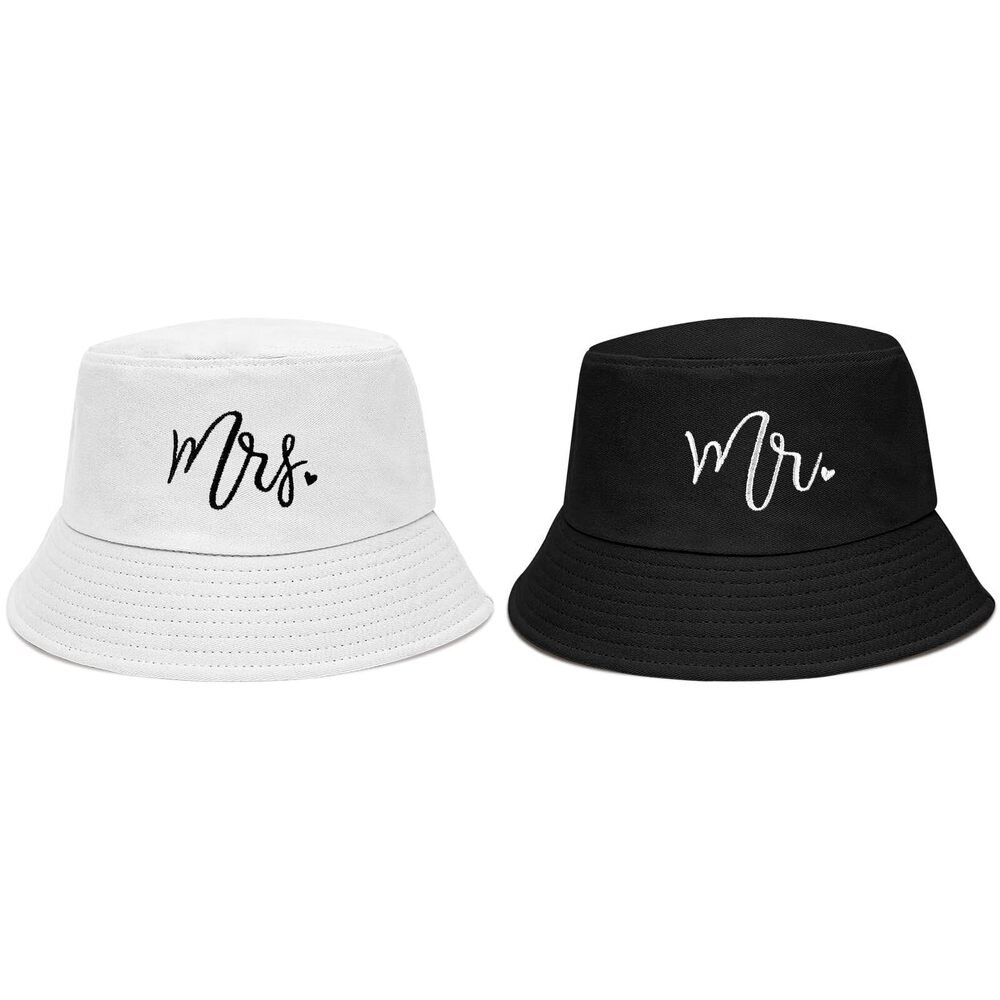 5548 Bride Bucket Hats - Wedding Gift Set for Bride and Groom, Bridal